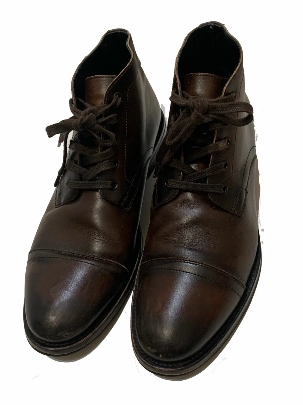 10 / thursday cadet boots Men's Dark Brown Leather Cap-Toe Chukka Boots